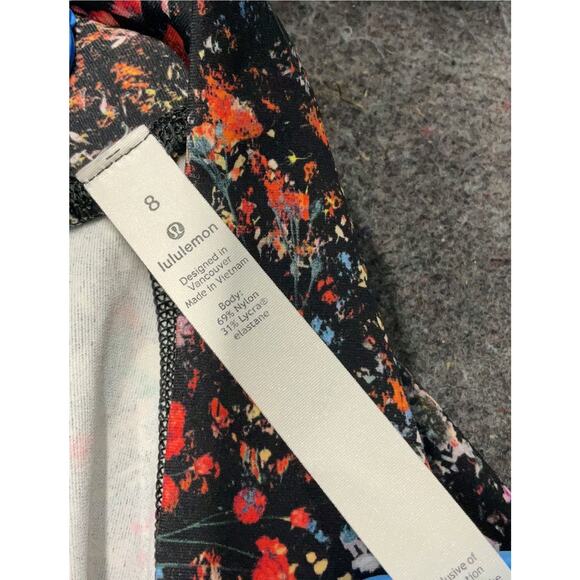 Lululemon Wunder Under Floral Multi-Color Print Stretch leggings Women's size 8 - Picture 6 of 6